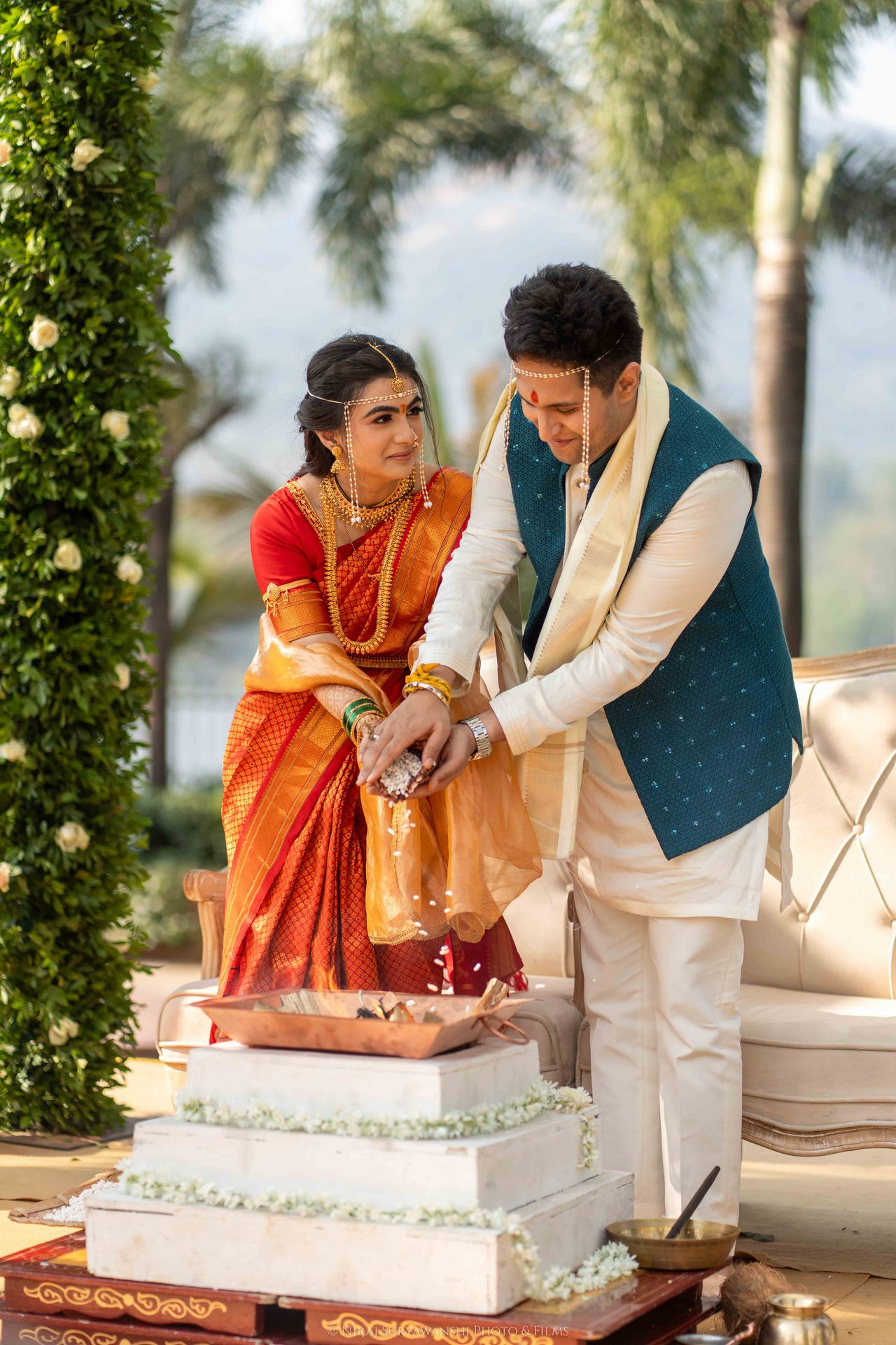 Aditi Siddhesh wedding haldi ceremony Pune